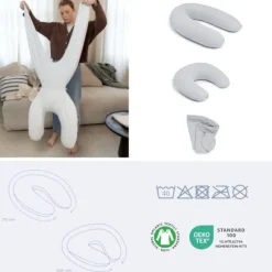 Doomoo Voedingskussen Twisty 2-in-1 - Petals Latte