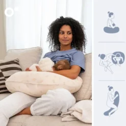 Doomoo Voedingskussen Twisty 2-in-1 - Petals Latte