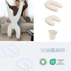 Doomoo Voedingskussen Twisty 2-in-1 - Petals Latte