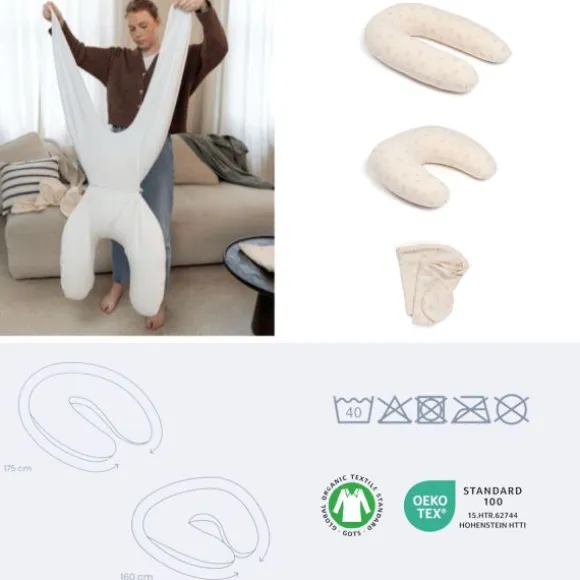 Doomoo Voedingskussen Twisty 2-in-1 - Petals Latte