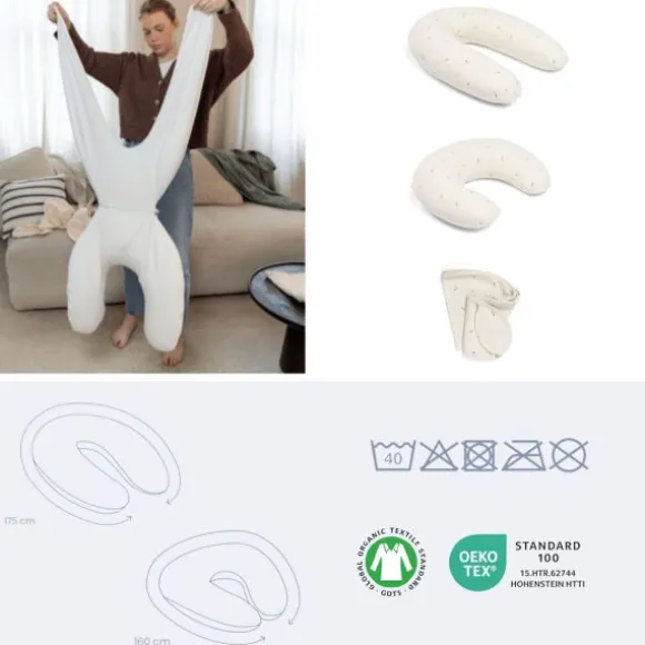 Doomoo Voedingskussen Twisty 2-in-1 - Petals Latte