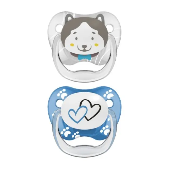 Dr. Brown's Animal Faces Fopspeen Fase 2 Blauw