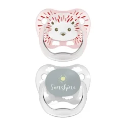 Dr. Brown's Animal Faces Fopspeen Fase 1 Roze / Grijs