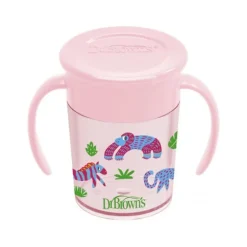 Dr. Brown’s Cheers 360 Drinkbeker - 200 ml - Roze met Print