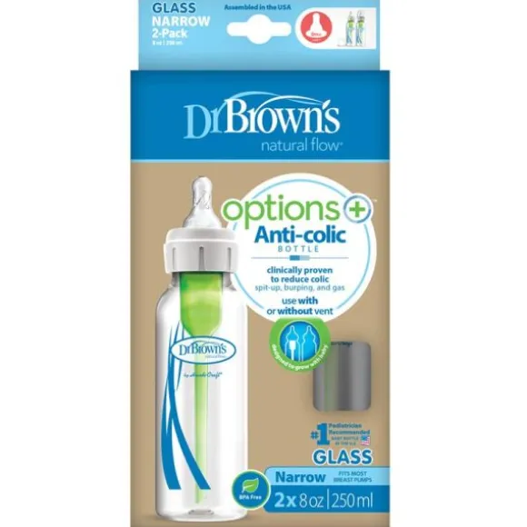 Dr. Brown's Fles Standaard Hals Glas Options+ 250ml 2-Pack