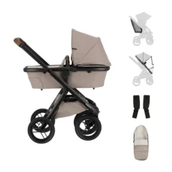 Dubatti One E6 Kinderwagen Dark Brown / Walnut Brown | Dubatti by Römer Autostoeltje Babysafe Pro | Vario Base 5Z