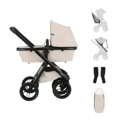 Dubatti One E6 Kinderwagen Dark Brown / Walnut Brown | Dubatti by Römer Autostoeltje Babysafe Pro | Vario Base 5Z