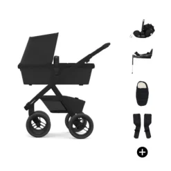 Dubatti Two E2 Kinderwagen Bundel - Pitch Black / Black / Black