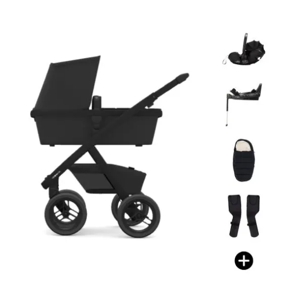 Dubatti Two E2 Kinderwagen Bundel - Pitch Black / Black / Black