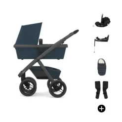 Dubatti Two E2 Kinderwagen Bundel - Pitch Black / Black / Black
