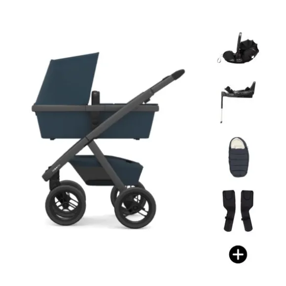 Dubatti Two E2 Kinderwagen Bundel - Pitch Black / Black / Black