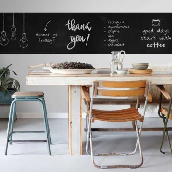 Estahome Krijtbord Magneetbehang - 0,53 x 5,6 m - Zwart