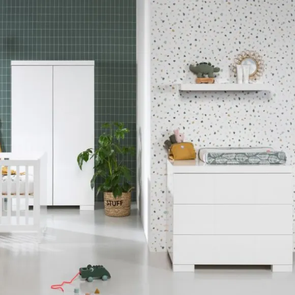 Europe Baby Briljant Kledingkast 2-Deurs Wit Hoogglans