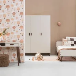 Europe Baby Olivia Kledingkast - 3-Deurs - Oatmeal - Retro