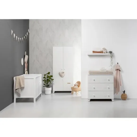 Europe Baby Sarah Babykamer Wit | Bed 70 x 140 cm + Commode