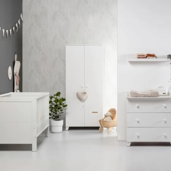 Europe Baby Sarah Babykamer Wit | Bed 70 x 140 cm + Commode