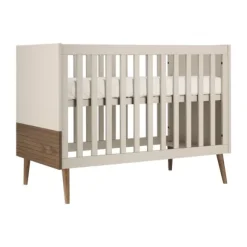 Europe Baby Sev Babykamer Oatmeal/Walnoot | Ledikant 60x120 + Commode