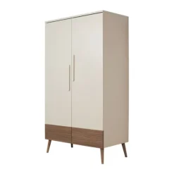 Europe Baby Sev Babykamer Oatmeal/Walnoot | Ledikant 60x120 + Commode