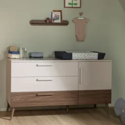 Europe Baby Sev XL Commode - Oatmeal/Walnoot