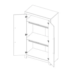 Europe Baby Vittoria Kledingkast Grijs / Zwart 2-Deurs