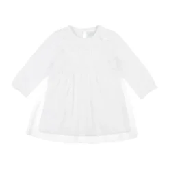 Feetje Classic Stip/Tule Jurkje Wit Mt. 68