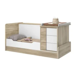 Galipette Sacha Compact Meegroeibed - 70x140 cm - Landelijk Eikenhout