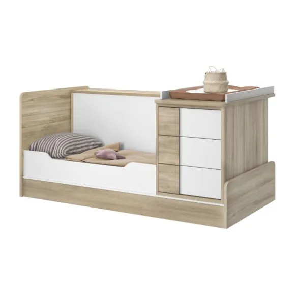 Galipette Sacha Compact Meegroeibed - 70x140 cm - Landelijk Eikenhout