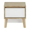Gami Larvik Nachttafel - Licht Eiken - Wit Look
