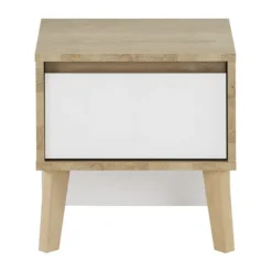 Gami Larvik Nachttafel - Licht Eiken - Wit Look