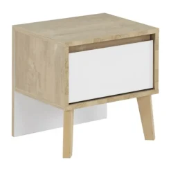 Gami Larvik Nachttafel - Licht Eiken - Wit Look