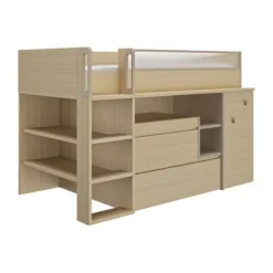 Gautier Dimix Ultracompacte Hoogslaper - 90 x 200 cm - Gestructureerd Eikenhout