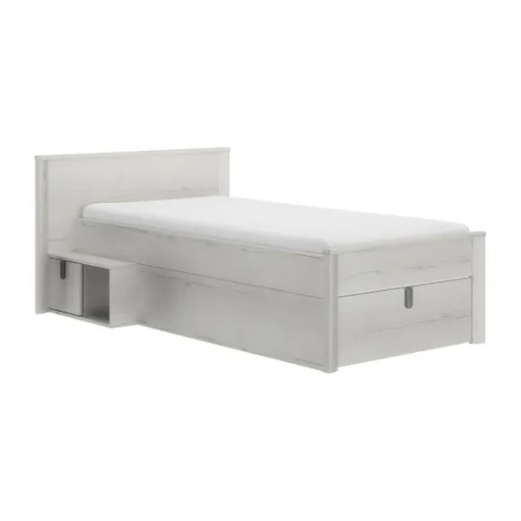 Gautier Lugano Laag Compact Bed - 90x200 cm - Gebleekte Helvezia Eiken