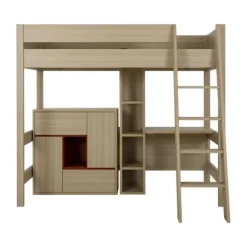 Gautier Mezzanine Tiny Bed - 90 x 200 cm - Eik/Eik