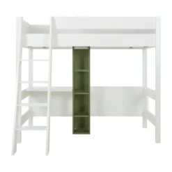 Gautier Mezzanine Tiny Bed - 90 x 200 cm - Wit/Eik