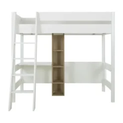 Gautier Mezzanine Tiny Bed - 90 x 200 cm - Wit/Eik