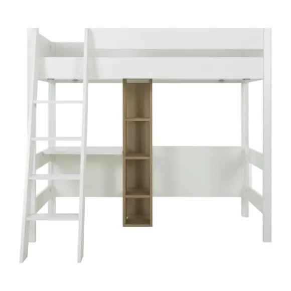 Gautier Mezzanine Tiny Bed - 90 x 200 cm - Wit/Eik