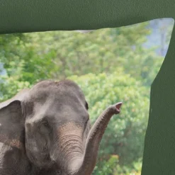 Good Morning Elephants Dekbedovertrek - Green - 140 x 220 cm