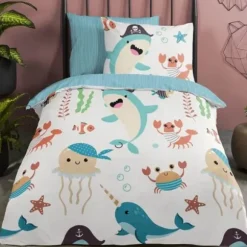 Good Morning Seaworld Dekbedovertrek - Multi - 140 x 220 cm