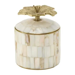 Hailey Hibiscus Circusdoosje – Groot – Parelmoer & Messing