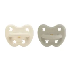 Hevea Orthodontische Fopspeen - 0-3 Mnd – 2 stuks - Oatmeal & Milky White