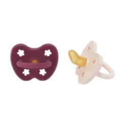 Hevea Orthodontische Fopspeen - 3-36 Mnd - 2 Stuks - Powder Pink / Rosewood