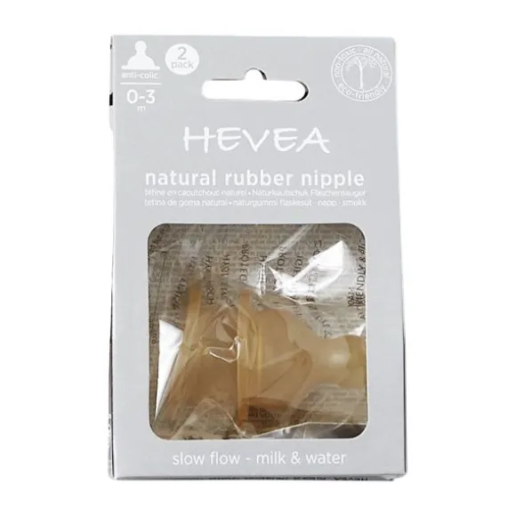 Hevea Slow Flow Speen 0-3 Mnd 2 Stuks