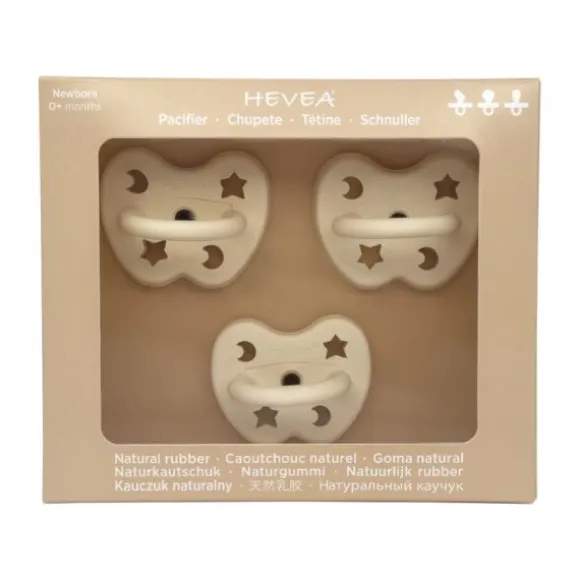 Hevea Trial Fopspeen - 0 Mnd - 3-Pack - Natural