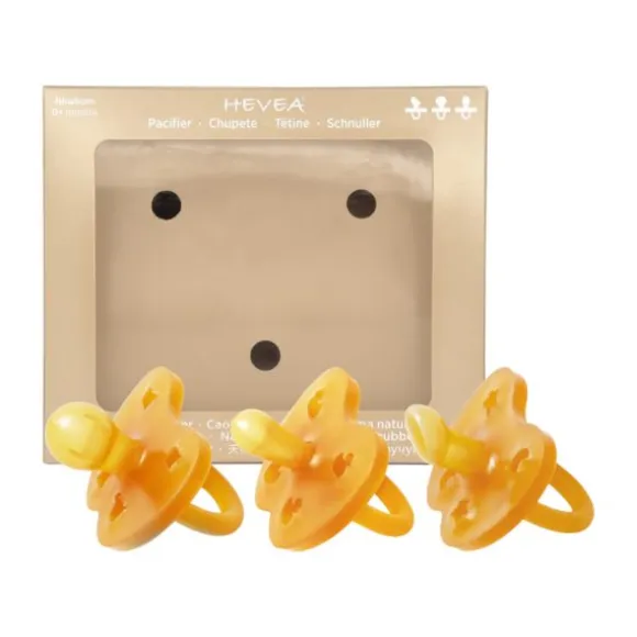 Hevea Trial Fopspeen - 0 Mnd - 3-Pack - Natural