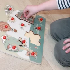 Jep! Kids Houten Knopjespuzzel - Garden - Multicolor