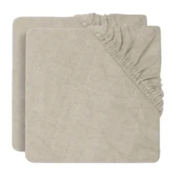 Jollein Aankleedkussenhoes (2pack) 50x70cm Badstof - Caramel/Biscuit