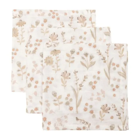 Jollein Bloomy Monddoekje - 3 Stuks - 31 x 31 cm - Hydrofiel