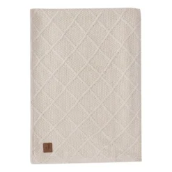 Jollein Check Knit Ledikantdeken - 100 x 150 cm - Oatmeal