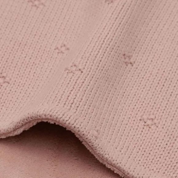 Jollein Cosy Knit Wiegdeken - 75x100cm - Wild Rose/Velvet