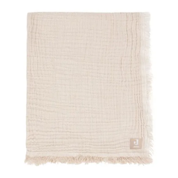 Jollein Deken Wieg - 75 x 100 cm Fringe Stripe Biscuit/Ivory GOTS